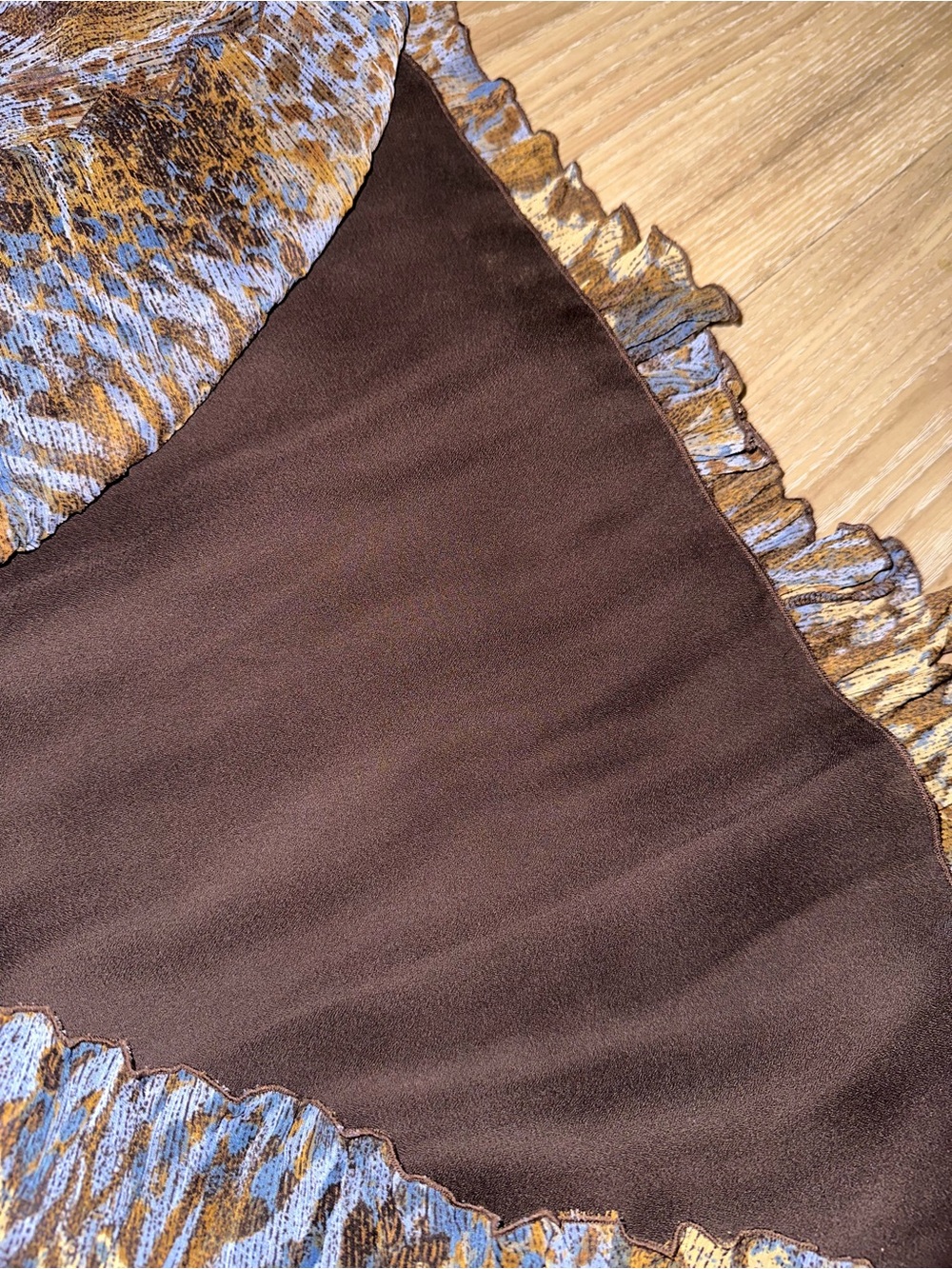 Ruby Rd. Brown & Blue Pleated Animal-Print Maxi Skirt - Picture 4 of 4